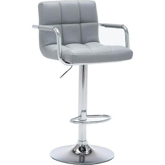 Accent Chairs Contemporary Adjustable Swivel Arm Bar Stool with Cushion, Gray,Fabric Accent Chairs