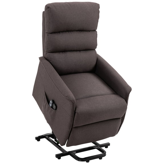 Accent Chairs Electric Power Lift Recliner Chair for Elderly, Fabric Lift Chair with Remote Control, Side Pockets for Living Room, Brown,Fabric Accent Chairs