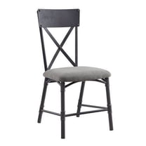 Accent Chairs Grey and Sandy Black Side Chair with X-Shape Back (Set of 2),Fabric Accent Chairs