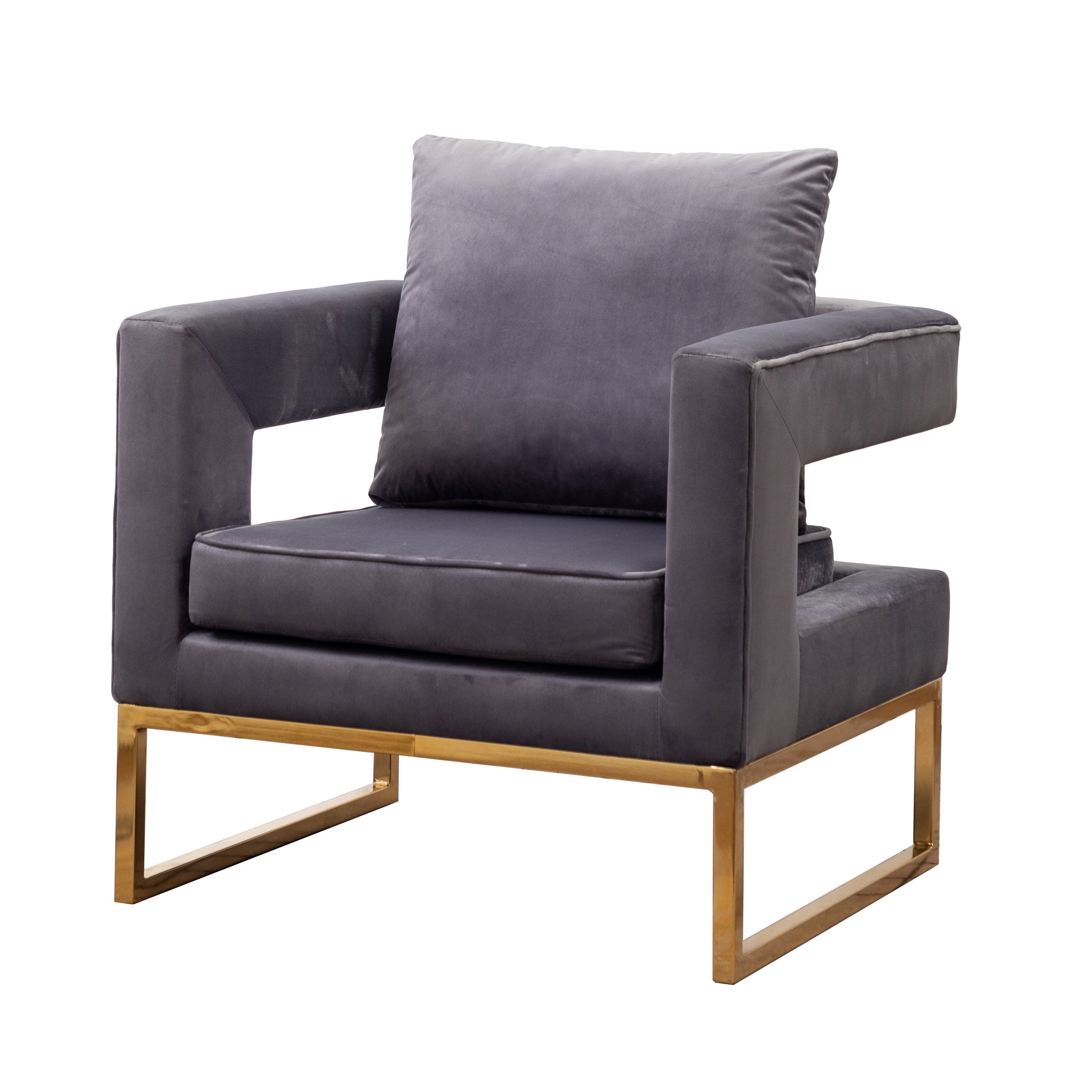 Accent Chairs Lenola Contemporary Upholstered Accent Arm Chair, Gray