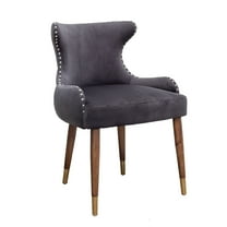Accent Chairs Lindale Contemporary Velvet Upholstered Nailhead Trim Accent Chair, Gray,Leather Accent Chairs