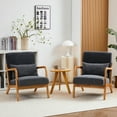 thumbnail image 1 of Accent Chairs Mid-Century Modern Accent Chair, Arm Chair Living Room Chairs with Pillow Upholstered Reading Chair with Solid Wood Frame & Living Room Bedroom Balcony (Antique Dark Grey),Fabric Accen, 1 of 15