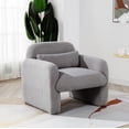 thumbnail image 1 of Accent Chairs Stylish and Minimalist Teddy Fleece Single Sofa Chair with Arms and Pillow, Armchair, Accent Chair for Living Room, Bedroom, Study,Grey,Fabric Accent Chairs, 1 of 9