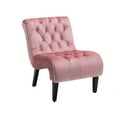 thumbnail image 1 of Accent Chairs, Velvet Upholstered Single Sofa Chair with Button Tufted Backrest and Solid Legs, Modern Ergonomical Lounge Chair with Thicken Cushion for Living Room Office Bedroom,Pink, 1 of 7