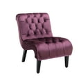 thumbnail image 1 of Accent Chairs, Velvet Upholstered Single Sofa Chair with Button Tufted Backrest and Solid Legs, Modern Ergonomical Lounge Chair with Thicken Cushion for Living Room Office Bedroom,Purple, 1 of 7