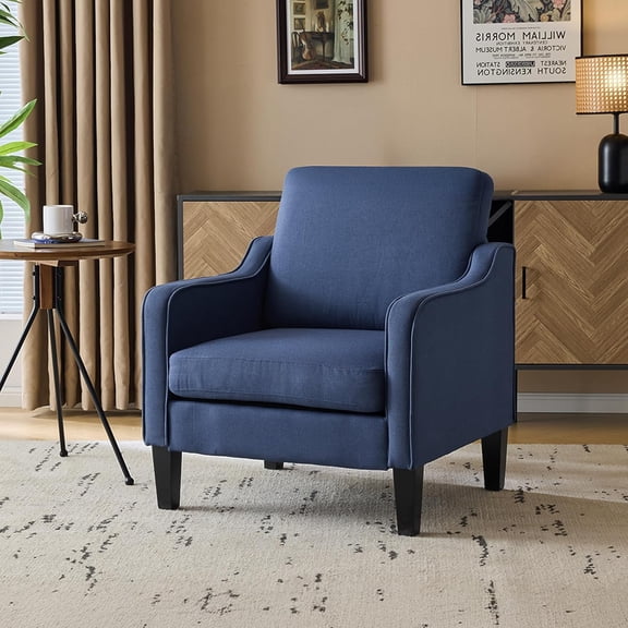 PEXMOR Accent Chairs with Arms, Mid Century Modern Upholstered Armchair, Chairs Reading, Soft Single Sofa for Living Room