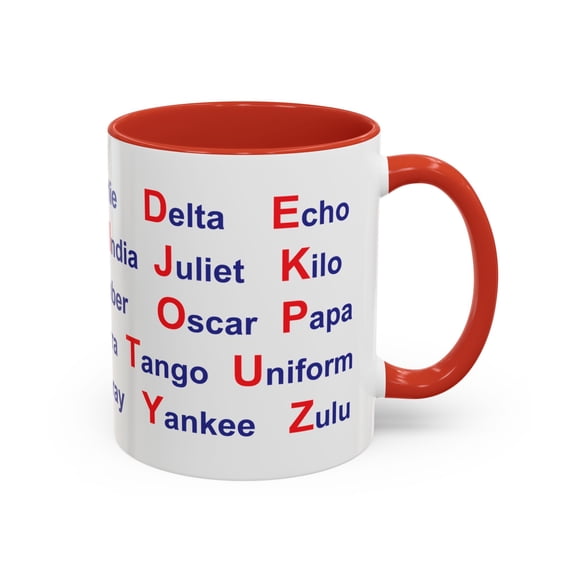 Accent Coffee Mug (11, 15oz) NATO Phonetic Alphabet