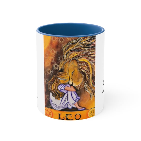 Accent Coffee Mug, 11oz | Lion Love Mug | colorful coffee mug