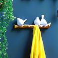 thumbnail image 1 of Accent Collection 3 Hook Cute Wall Hanger, White Birds Design, Unique Home Decor, 1 of 6