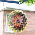 thumbnail image 1 of Accent Collection Abstract Metal Wind Spinner For Garden, 3D Design, Blue, 1 of 6