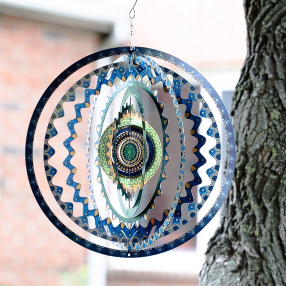 Accent Collection Colorful Geometric Stainless Steel Garden Wind Spinner