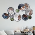 thumbnail image 1 of Modern Circular Metal Wall Hanging, Round Shields Pattern, Industrial Wall Decor, Rustic, Contemporary, 100 cm wide, Abstract Wall Art, Large Round Metal Wall Art Decor for Home, Office, Hotel, Restau, 1 of 5