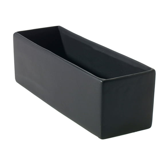 Accent Decor Urban Planter, Matte Black, 12" x 4" x 4", Ceramic