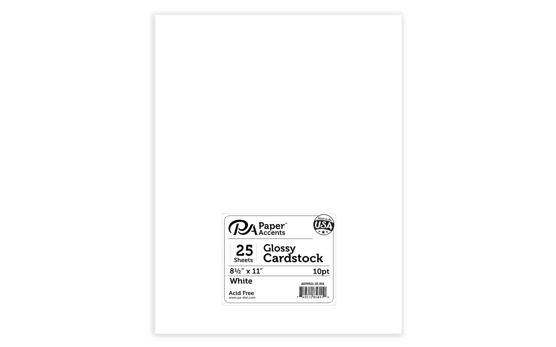 Accent Design Paper Accents ADPaperGlossy8.5x11White Cdstk Glossy 8 ...