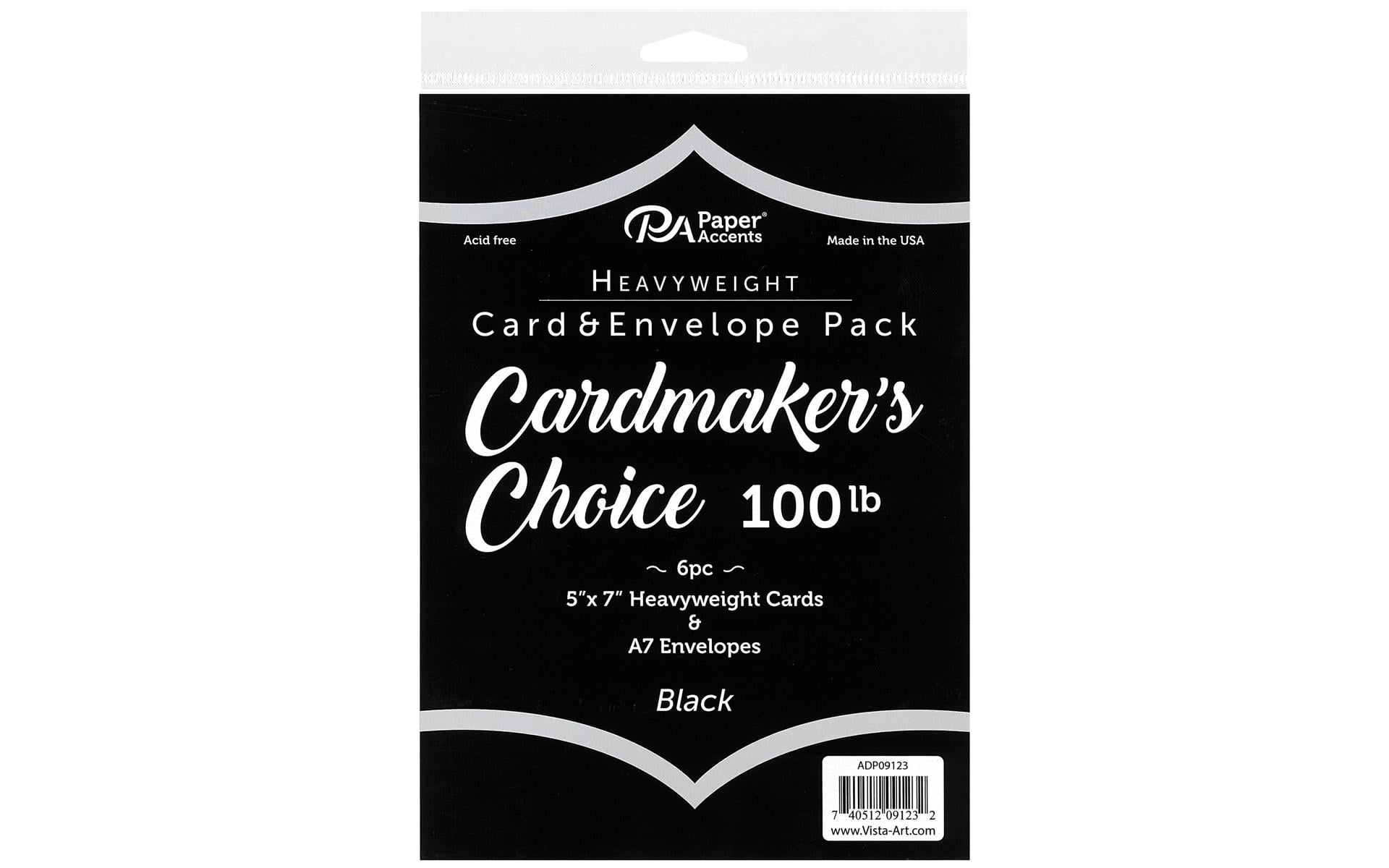 Accent Design Paper Accents Blank Cards & Envelopes, 5x7, Black, 100lb, 6pc  Perfect for Card Making, Invitations, Note Cards & Creative Projects