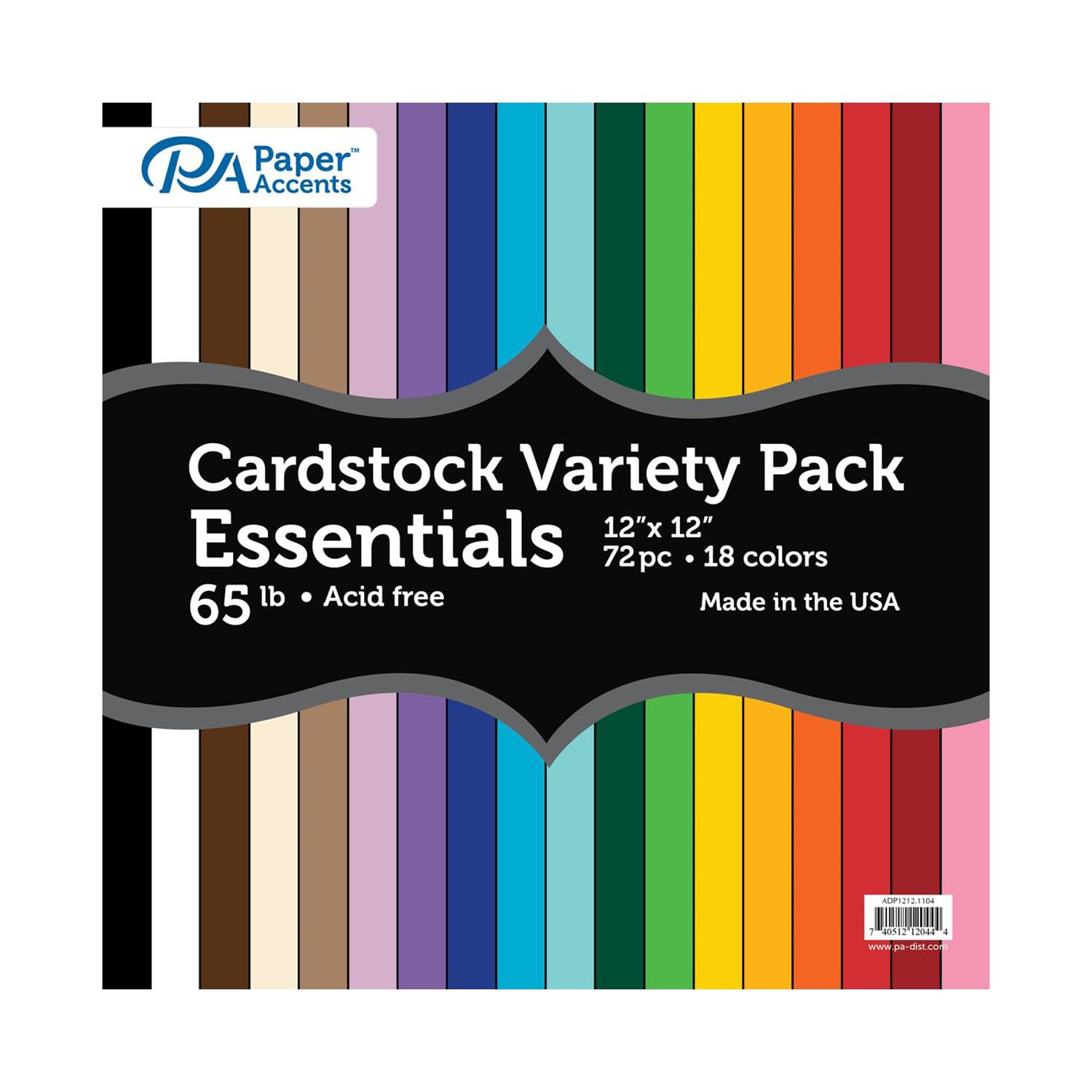 Accent Design Paper Accents MMF7 Variety Pack, 12x12, 72pc, 65lb ...
