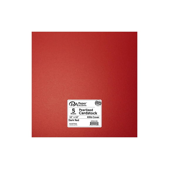 Accent Design Paper Accents Pearlized12x12DarkRed Paper