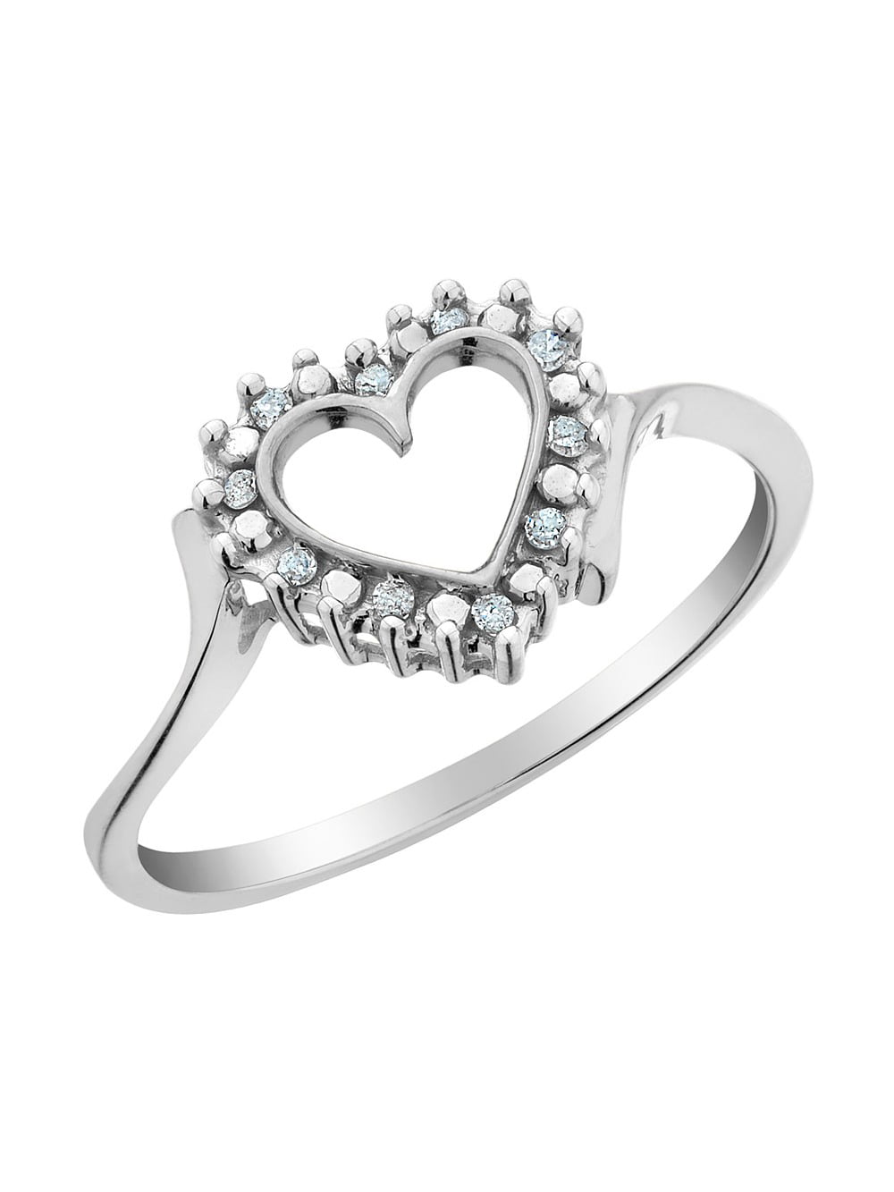 Men's Brush Spaced Diamonds Polished Edges Wedding Ring in White Gold 10K  7mm 3 Diamonds 0.09ct Size 10 | MADANI Rings