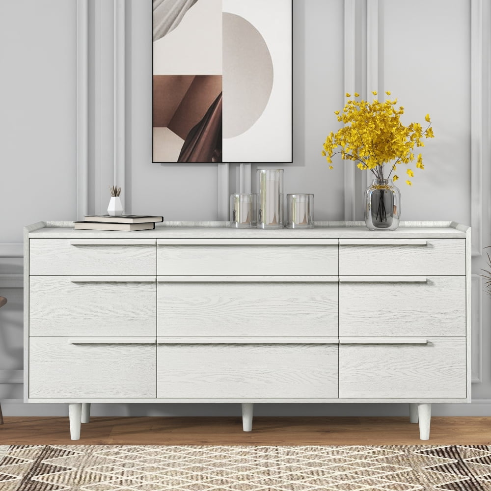Accent Dresser, Space Saving 9-Drawer Dresser Cabinet with Solid Wood ...