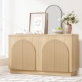 thumbnail image 1 of Brafab 55" Fluted Sideboard Buffet Cabine, Arched Reeded Design Doors, Adjustable Shelves, 1 of 13