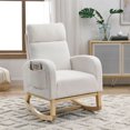 thumbnail image 1 of ARCTICSCORPION Modern Upholstered Glider Rocking Chair with Side Pockets, White, 1 of 7