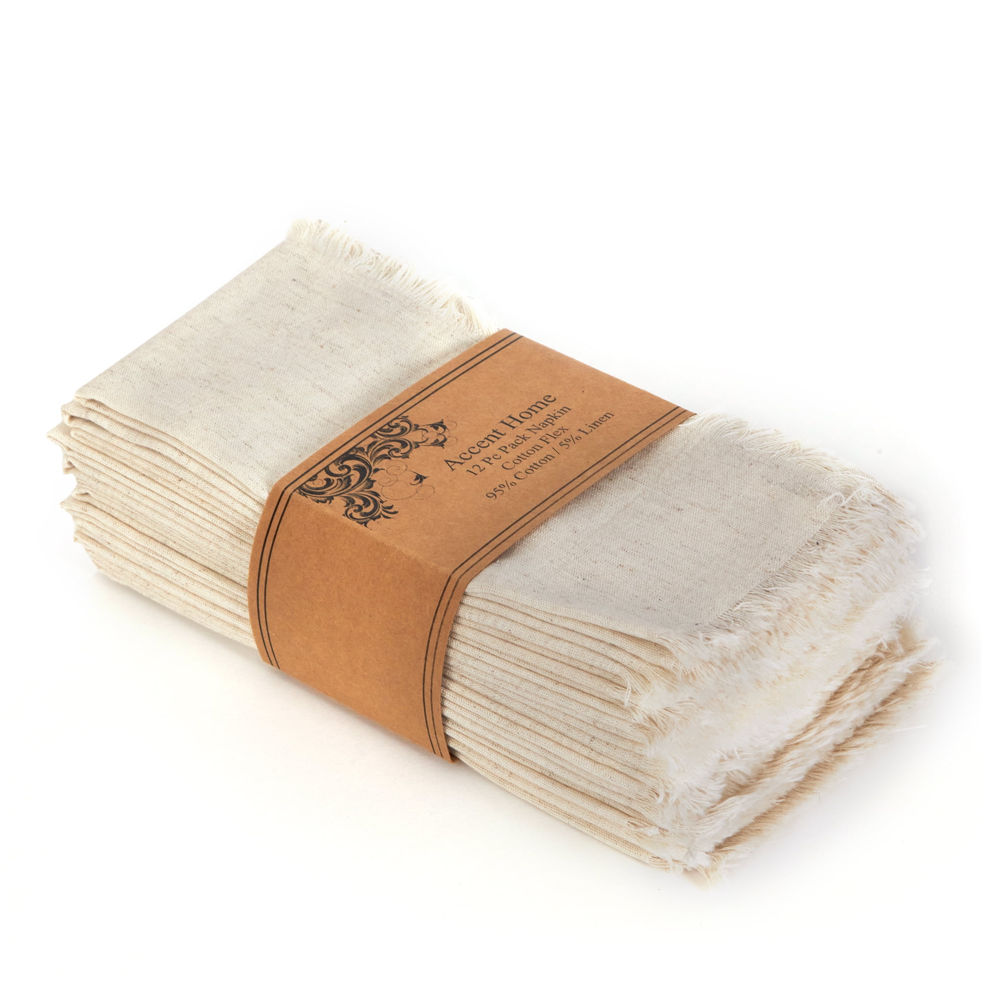 Accent Home 100 Cotton Linen Napkin Set of 12 18x18 inch Dinner