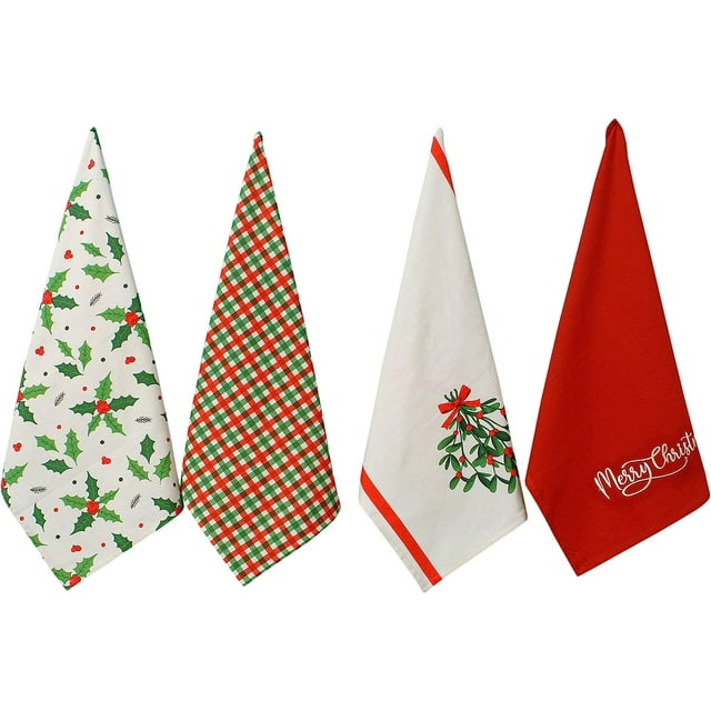 Accent Home Cotton Kitchen Towels Set of 4 pcs Absorbent Dish Towels