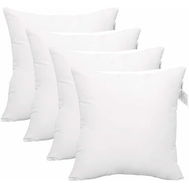 Accent Home Microfiber Decorative Pillow Inserts, 18 x 18 Inches, 4 Count