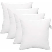 Accent Home Pack of 4 Pc Hypoallergenic Square Form Decorative Throw Pillow Inserts Couch Sham Cushion Stuffer - 20 x 20 inches