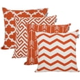 thumbnail image 1 of Accent Home Printed Cushion Covers Set of 4 - Decorative Square Throw Pillow Cover , Indoor & Outdoor Cotton Cushion Cases , Geometric Design Rust Pillowcases for Home Sofa - Bed - Couch 18 x 18 inch, 1 of 5