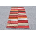 thumbnail image 1 of Accent Kilim, Turkish Kilim, Vintage Kilim, Antique Kilim, 43x71 inches Red Kilim, Area Kilim, Handmade Kilim, Bedroom Kilim, 10512, 1 of 10