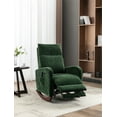 thumbnail image 1 of Accent Massage Rocking Chair Rocker Recliner Chair Modern High Back Rocking Armchair Upholstered Leisure Chair with 8 Massaging Modes and 4 Vibration Motors, Side Pocket and Remote Control, Green, 1 of 7