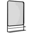 thumbnail image 1 of Accent Mirror with Sleek Metal Frame and Shelf, Black, 1 of 5