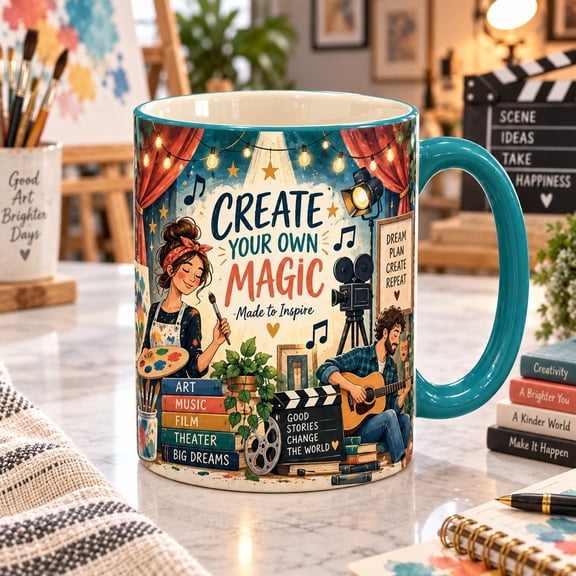 Accent Mug Create Your Own Magic Creative Coffee Break Gift for Artists