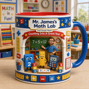 Accent Mug Mr. James Math Lab Ceramic Coffee Cup for Desk Teacher Appreciation
