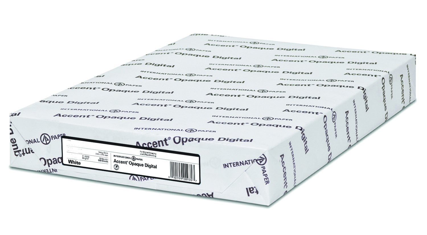 Accent Opaque 8.5 x 11 White Paper 100lb Smooth Cover 97 Bright 200/Ream