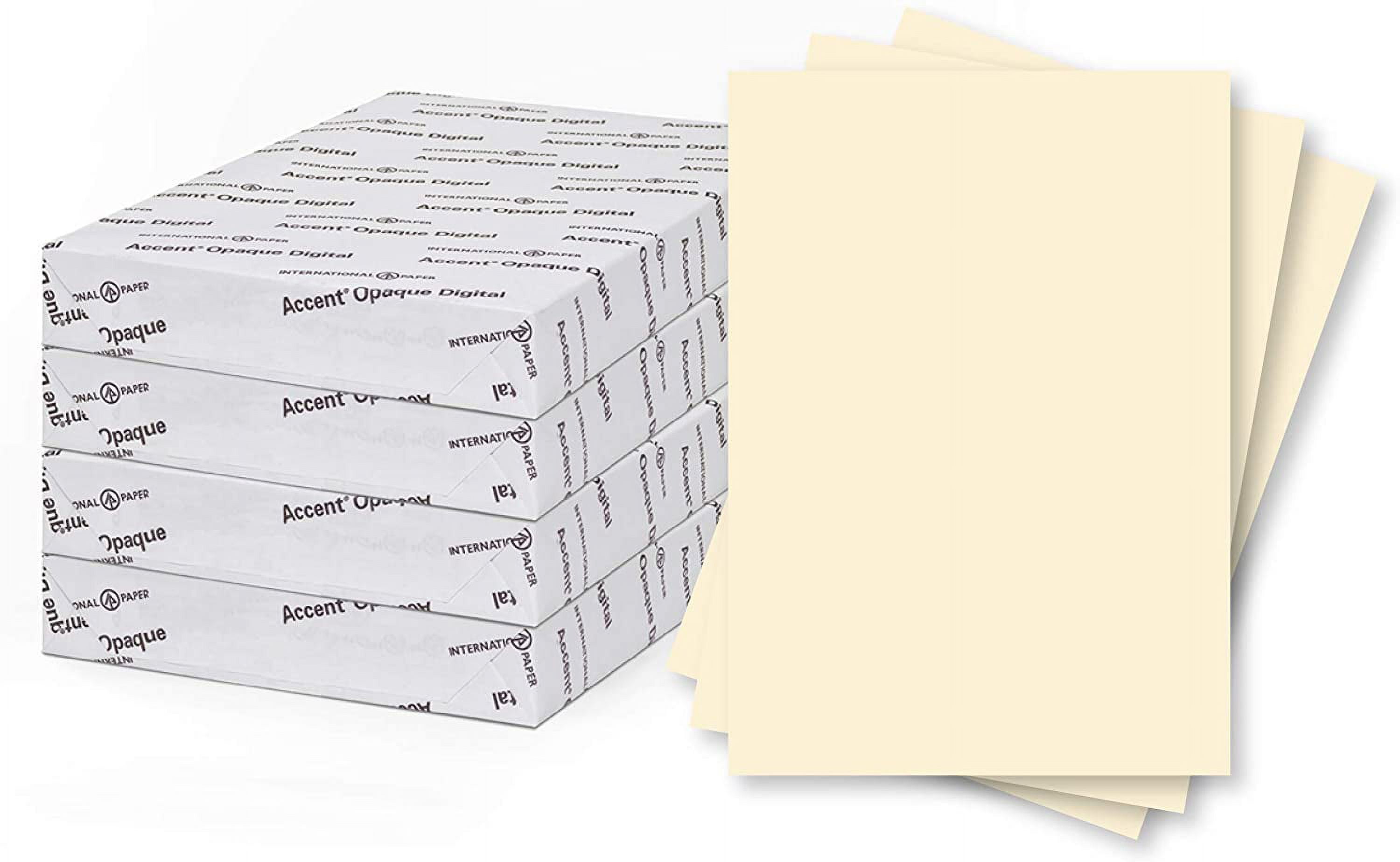 Accent Opaque Cream Colored Cardstock Paper, 100lb Cover, 271 gsm, 19x13 Card Stock, 4 Ream Case / 700 Sheets, Heavy Cardstock with Super Smooth