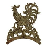 Accent Plus 4506273 Rooster Cast Iron Hose Organizer, Green