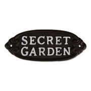 Accent Plus 4506277 Secret Garden Cast Iron Wall Mount Sign, Black