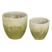 Accent Plus 4506513 Cement Flower Pot Set with Weathered Look