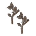 thumbnail image 1 of Accent Plus 4506594 Cast Iron Bird with Leaves Wall Hook, Brown - Set of 2, 1 of 2