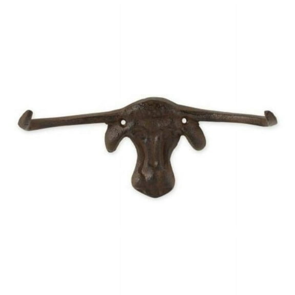 Accent Plus Home Decorative Cast Iron Longhorn Cattle Wall Hook