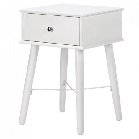 Accent Plus Home Decorative Classic Mod White Side Table