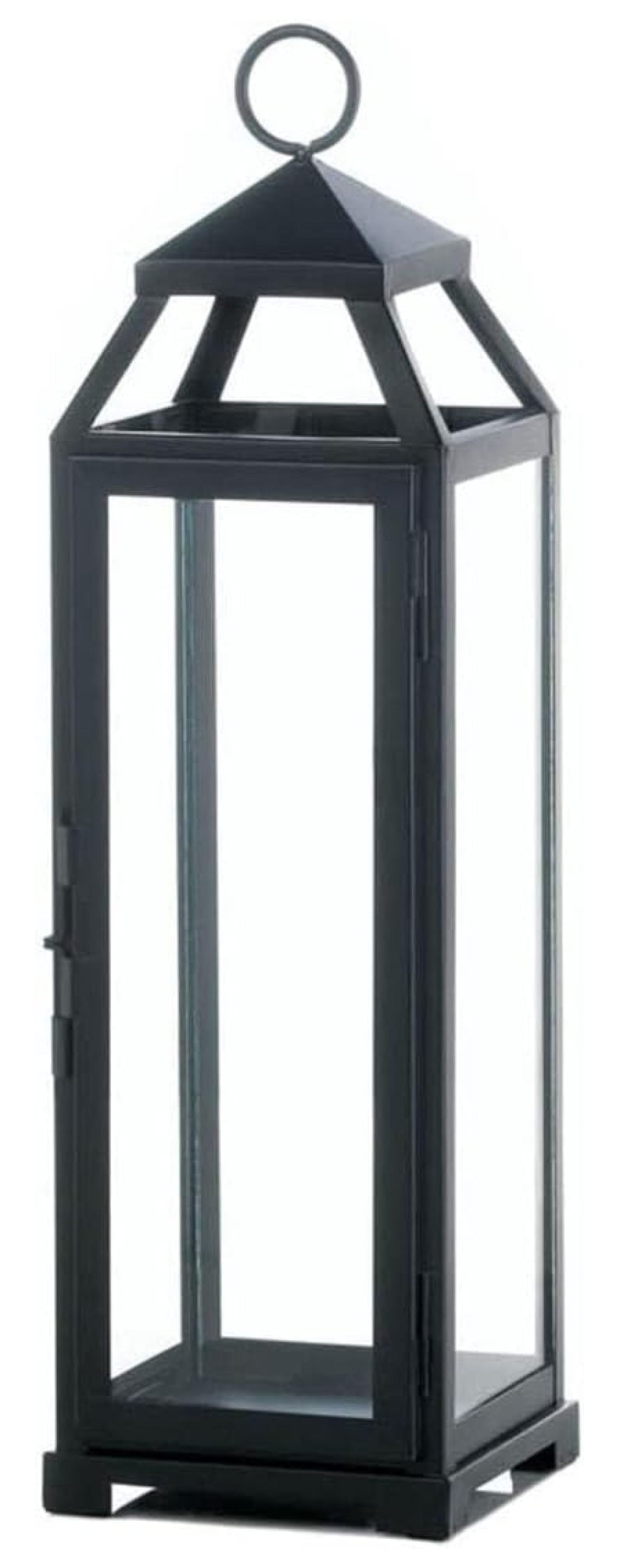 Accent Plus Large Lean & Sleek Candle Lantern, Black