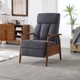 thumbnail image 1 of Accent Recliner Chair, Mid Century Modern High Back Upholstered Armchair with Foot Rest, Ergonomic Adjustable Lounge Chair with Wood Frame for Living Room, Bedroom, Dark Gray, 1 of 8