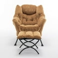 thumbnail image 1 of Accent Recliner Chair With Ottoman In Cozy Upholstered Material Great For Relaxation In Living Rooms Bedrooms Offices，Camel, 1 of 9