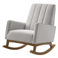 thumbnail image 1 of Accent Rocking Chair Armchair, Velvet, Light Grey Gray, Modern Contemporary Urban Design, Living Lounge Room Hotel Lobby Hospitality, 1 of 8