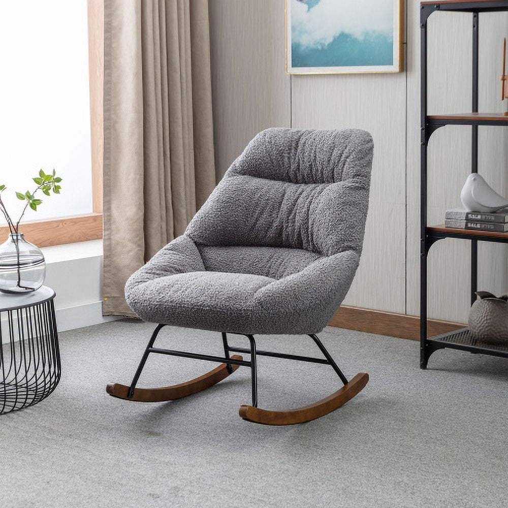 Accent Rocking Chair, Mid-Century Modern Nursery Rocking Chair with ...