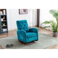 thumbnail image 1 of Accent Rocking Chair, Modern Tufted Upholstered High Back Armchair with Solid Wood Baseand Side Pocket, Comfortable Rocker Glider Chair for Nursery, Living Room, Bedroom, Blue, 1 of 7