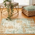 thumbnail image 1 of Toyoso Natural Sage & Gold Small Rug - Earthy Abstract Mat, 2x3 Watercolor Design, Non-Slip Washable Rug for Entryway & Doorway, 1 of 8